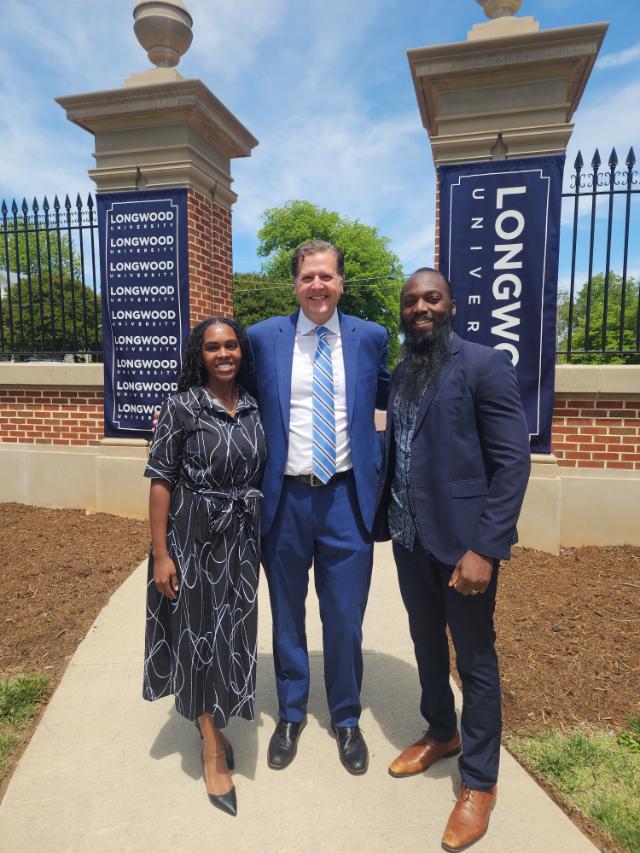 Jonathan and Camarie Rogers with President Reveley