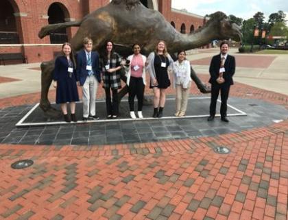 Longwood students stand for a photo outside of the Carolina’s Psychology Conference at Campbell University
