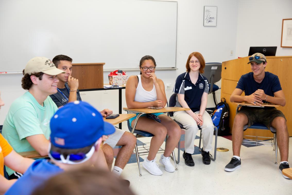 Students and coach during their first coaching group meeting