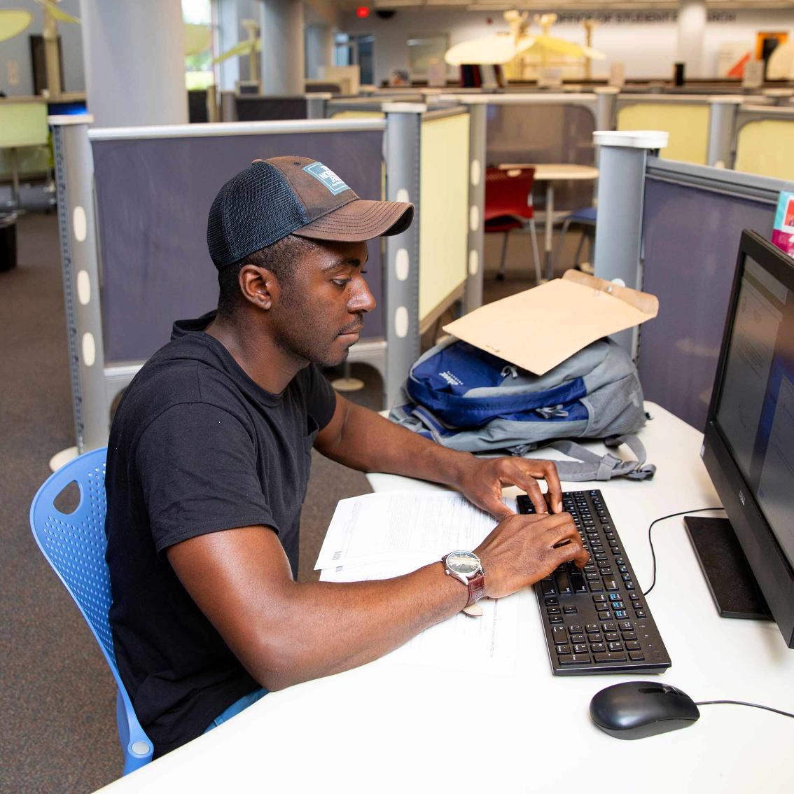 Greenwood Library is a hub of student activity, providing spaces to read, research and study.
