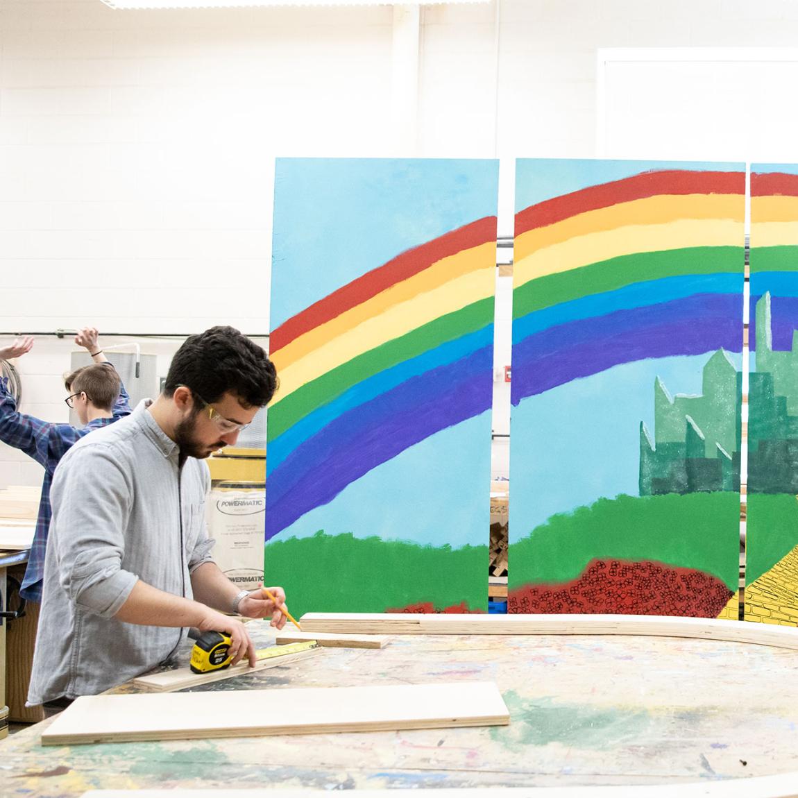 Constructing theatre sets: where creativity and skill with a tape measure combine to produce stunning backdrops for productions.