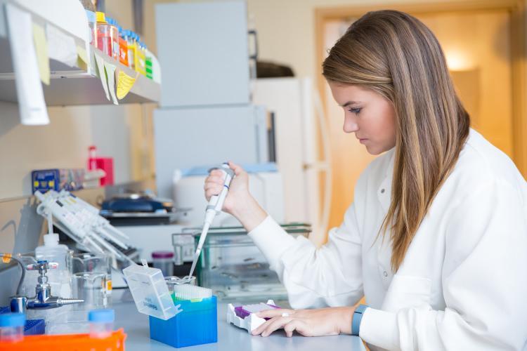 Student doing research in a lab