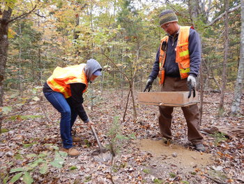 Working at the Mecklenburg site.