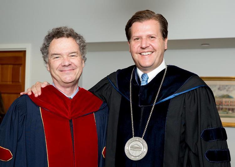 Dr. Edward Ayers with Longwood President W. Taylor Reveley, IV