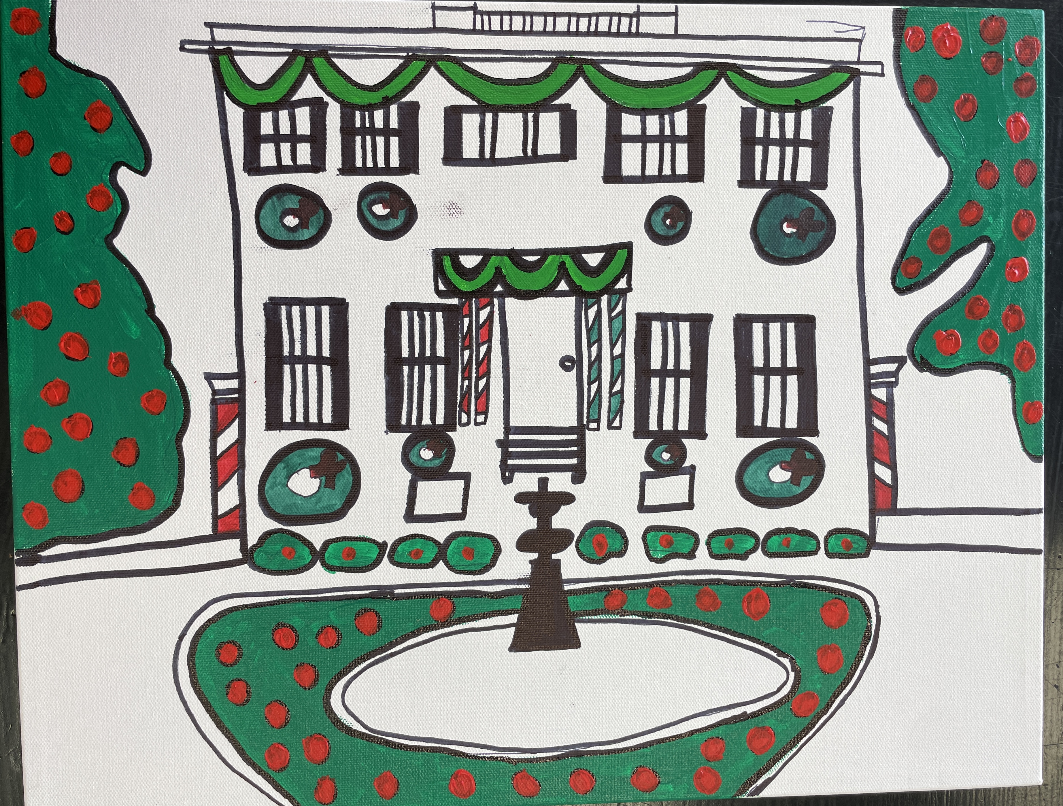 Ja'Rell's painting of the Governor's Mansion