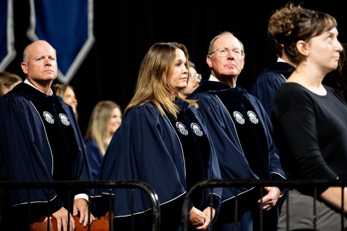 David Rose, Longwood's vice rector, stares out into the Convocation 2026 crowd